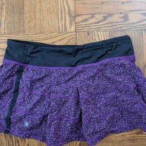 Lululemon Pace Rival Skirt II 4-way Rose Tender Violet / Black size 10 Regular